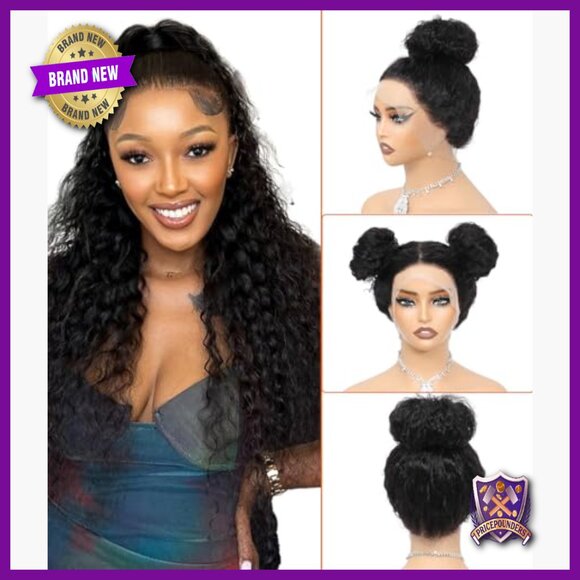 20 Inch Human Hair Wig Glueless Full Lace Deep Wave Drawstring Strap